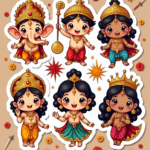 Indian Gods - Religious - Stickers Sheet v53